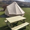 6 seater A-frame picnic table at glamping site