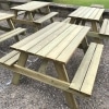 Traditional pub style timber picnic tables