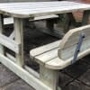 H-frame wooden 8 seater picnic bench with seat backs